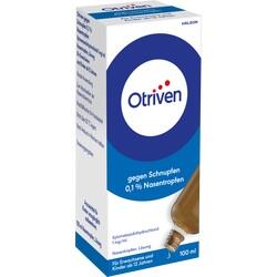 Verpackung von Otriven Nasentropfen gegen Schnupfen für Erwachsene und Kinder ab 12 Jahren.